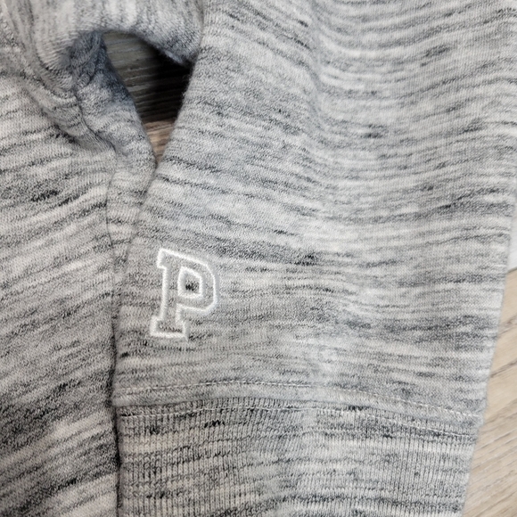 PINK Victoria's Secret hooded cropped sweatshirt Women's Size Small gray - Picture 5 of 8